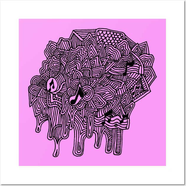 Music on pink Wall Art by PsychedelicDesignCompany